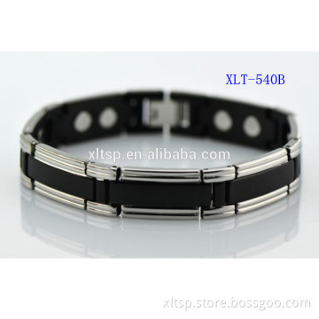 Cool design stainless steel men bio magnet sport energy bracelet